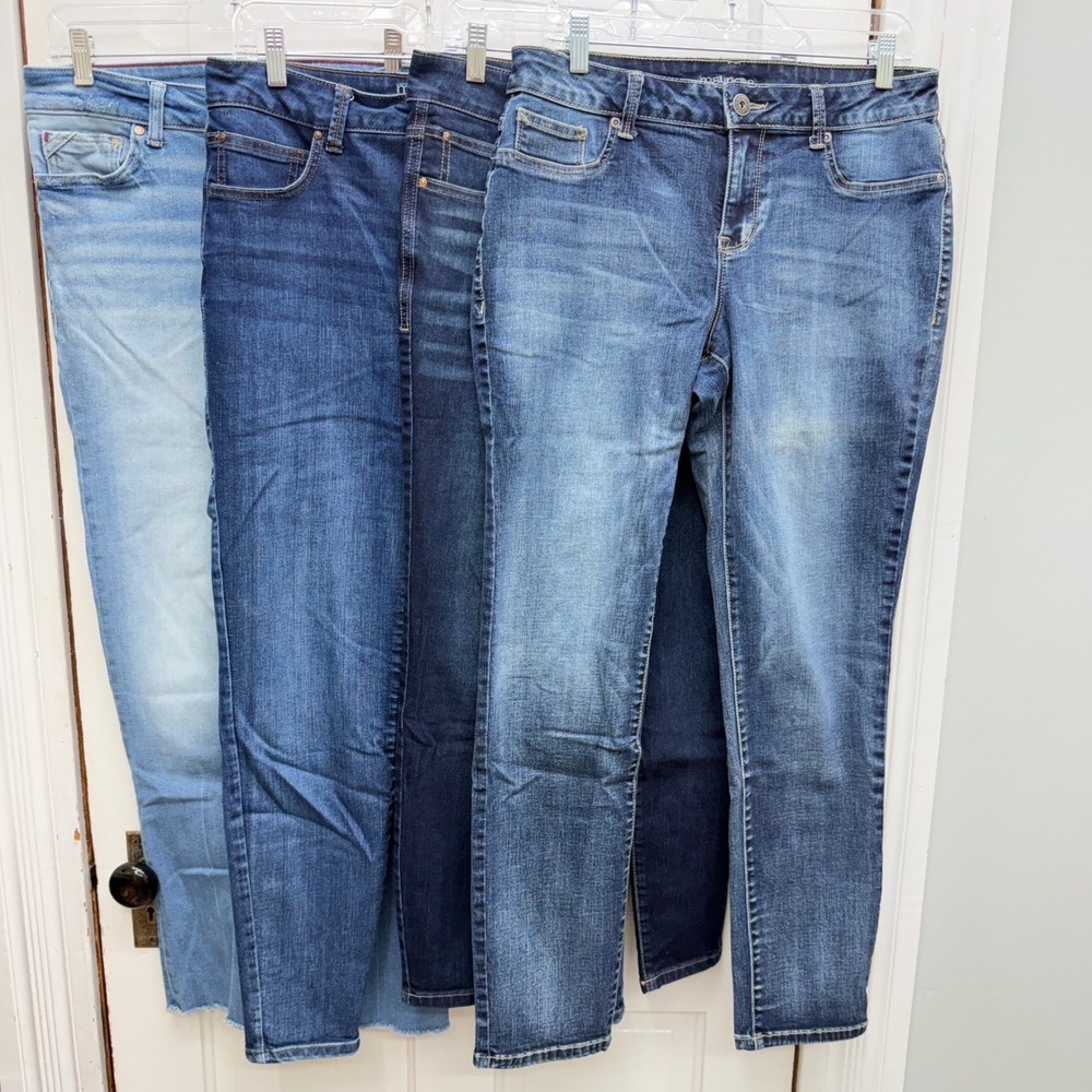 Lot of 4 Maurices Everflex High-Rise Skinny Denim Jeans Womens 10 Bootcut